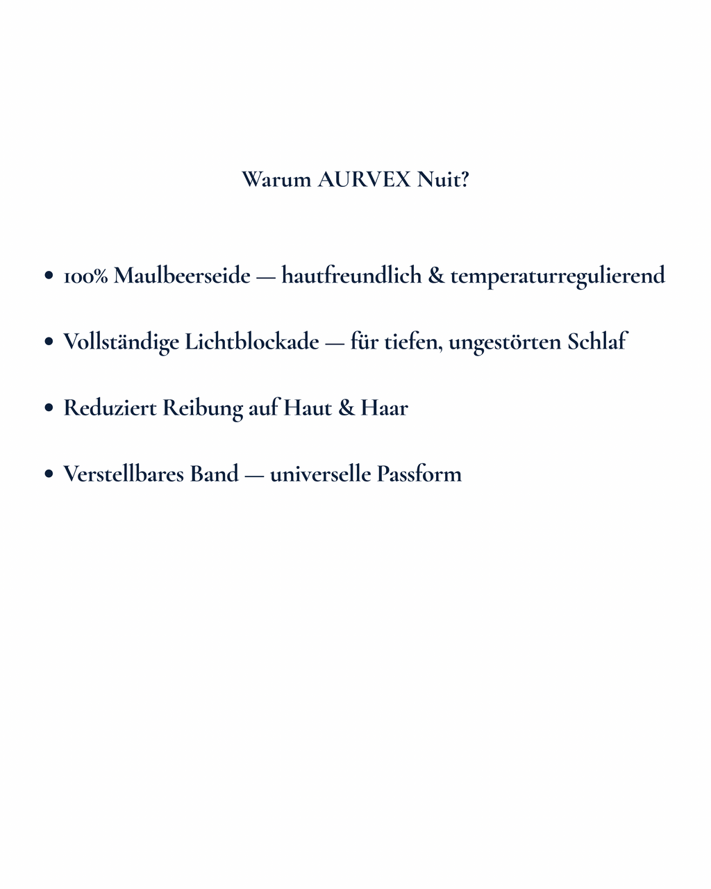 AURVEX Nuit Seiden-Schlafmaske